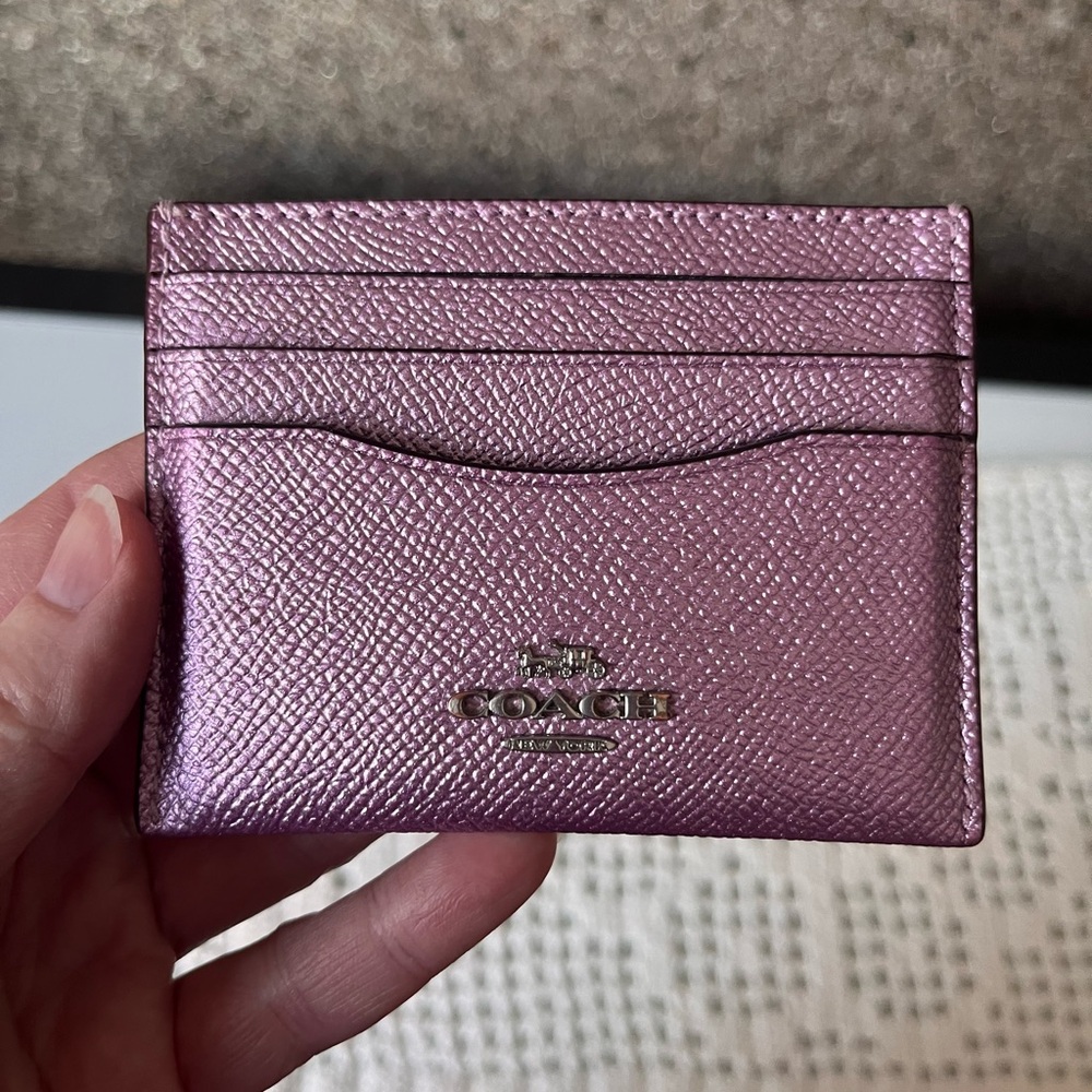 Coach Metallic Rose Card ID Holder